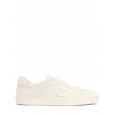 Gucci G74 Gg Suede & Fabric Sneakers in white