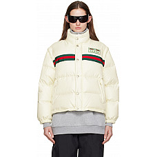 Gucci Off-White Web Convertible Down Jacket