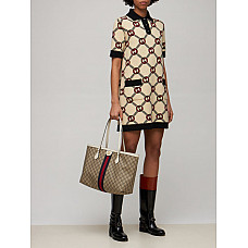 Gucci Reversible Wool Blend Jacquard Dress