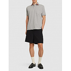 Gucci Stretch Cotton Piquet Polo Shirt in grey