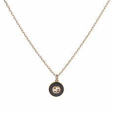 Gucci Interlocking G Diamond & Onyx Necklace