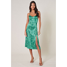 Gwendolyn Snake Print Parting Ways Satin Midi Dress