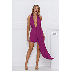 Well Hello There Halter Mini Dress Berry