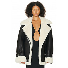 Helsa 80s Oversized Faux Shearling Jacket