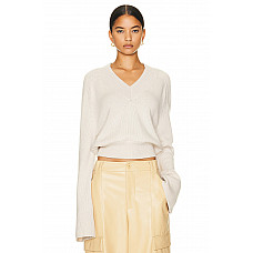 Helsa Talena V Neck Sweater in Neutral