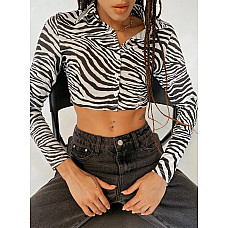 Jayla Long Sleeve Top Black / White