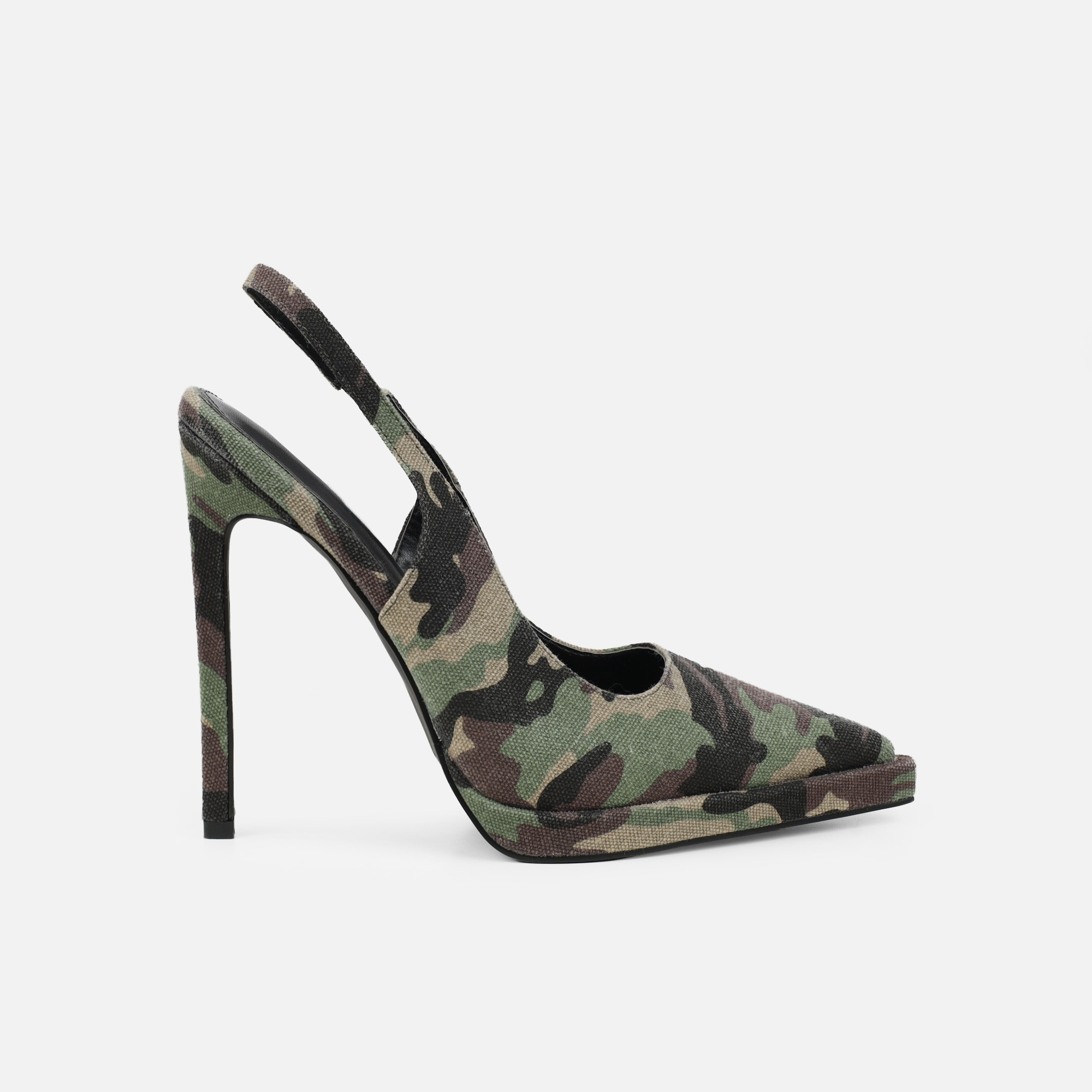 Kandie Green Camo Sling Back Court Shoes 