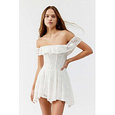 Kimchi Blue Lilly Lace Off-The-Shoulder Mini Dress