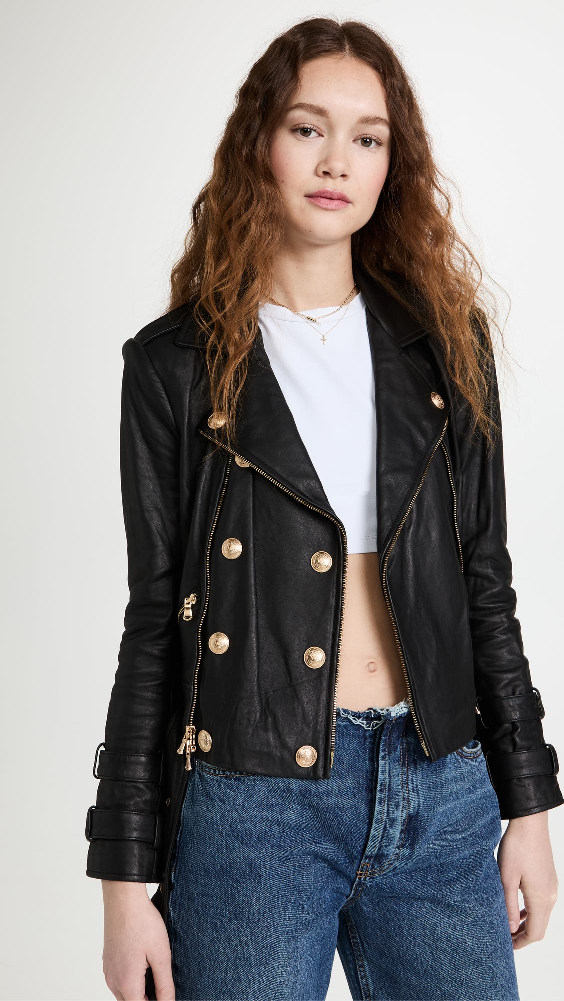 L'AGENCE Billie Belted Leather Jacket  