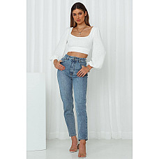 Lee High Moms Jeans Bias Blue 