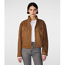 Leslie Cropped Moto Jacket