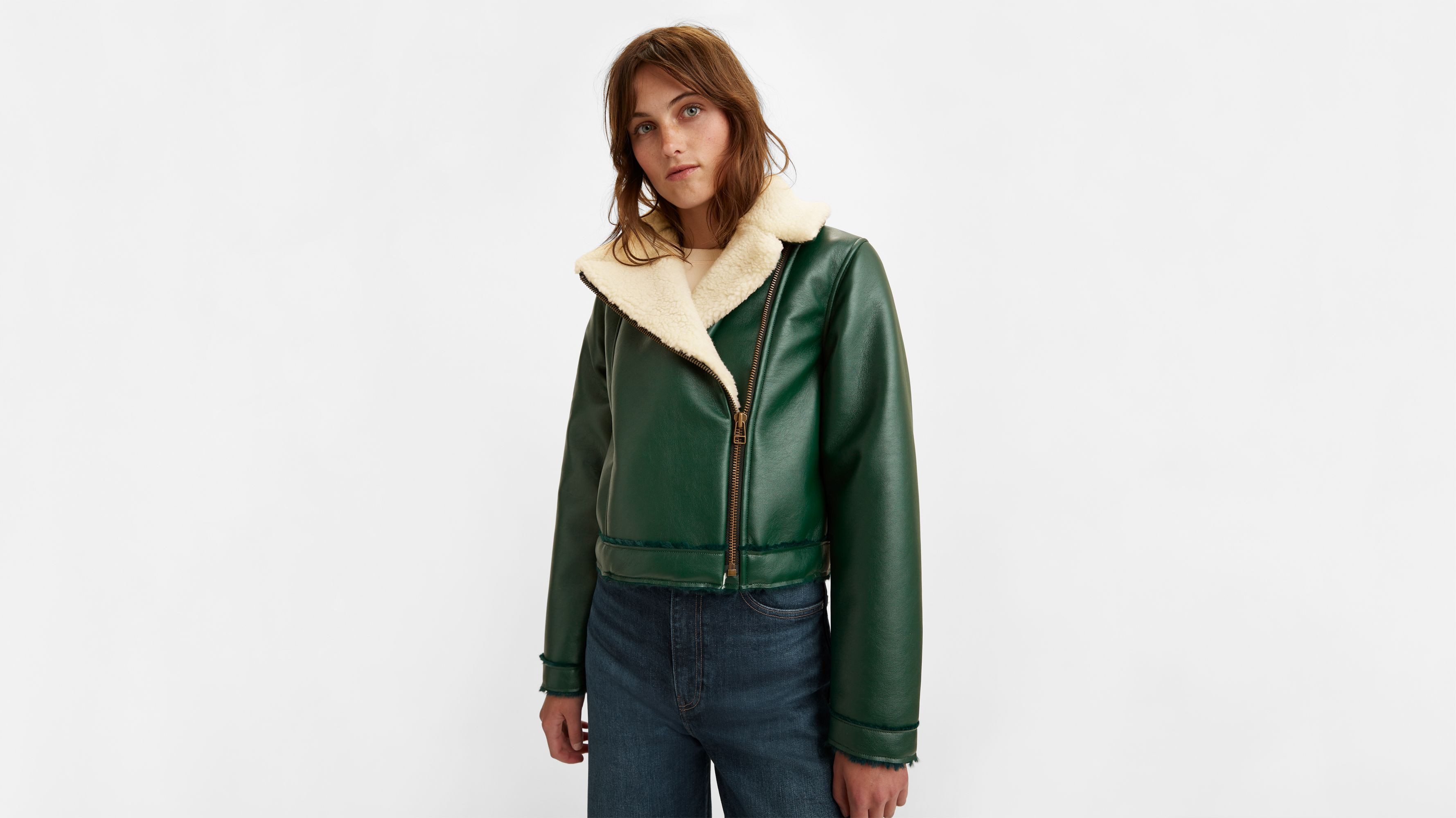 Levi's® Made & Crafted® Sherpa Crop Moto Jacket 