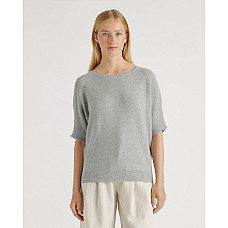 Lightweight Cotton Cashmere Link-Stitch Dolman Sweater