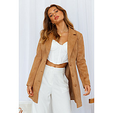 Lioness Jean Paul Suede Blazer Dress Camel 