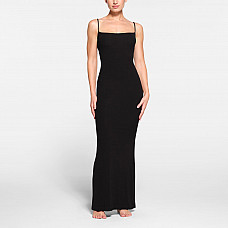 Long Slip Dress In Black 