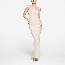 Long Slip Dress In Bone