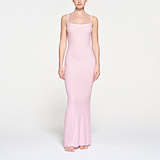 Long Slip Dress In Pink