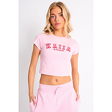 Kaiia Sport Baby Tee Pink & Red 