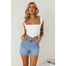 Mango Magic Crop Top White