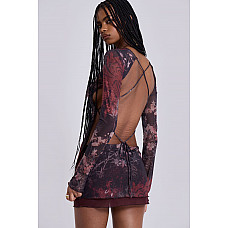 Maram Mesh Backless Mini Dress