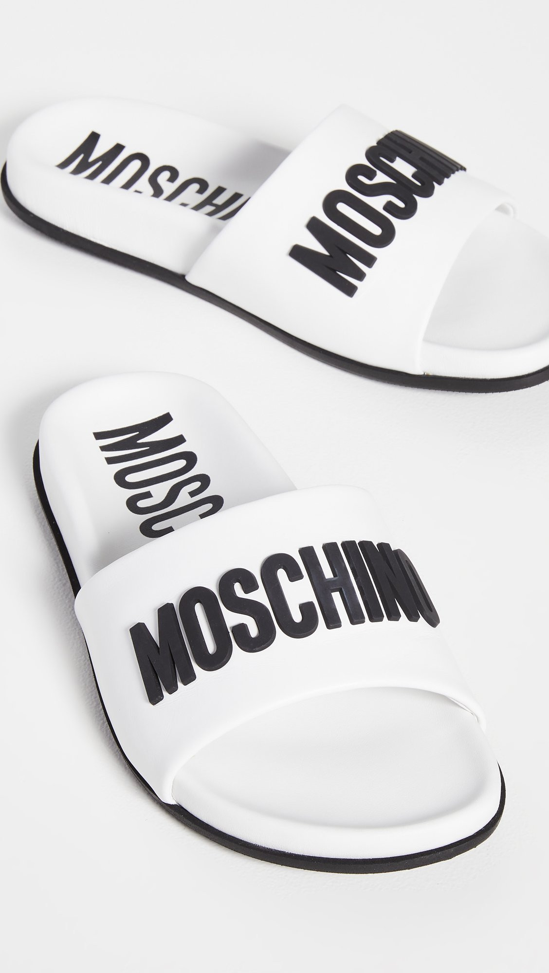 Moschino Leather Pool Slides  