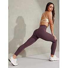 NKD High Waisted Scrunch Leggings - Plum