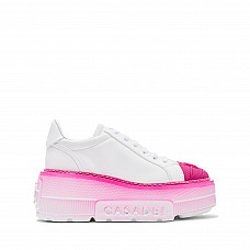 Nexus Toe Cap Sneakers white and fuchsia 