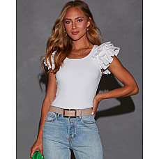 Off the Field Ruffle Sleeve Tee