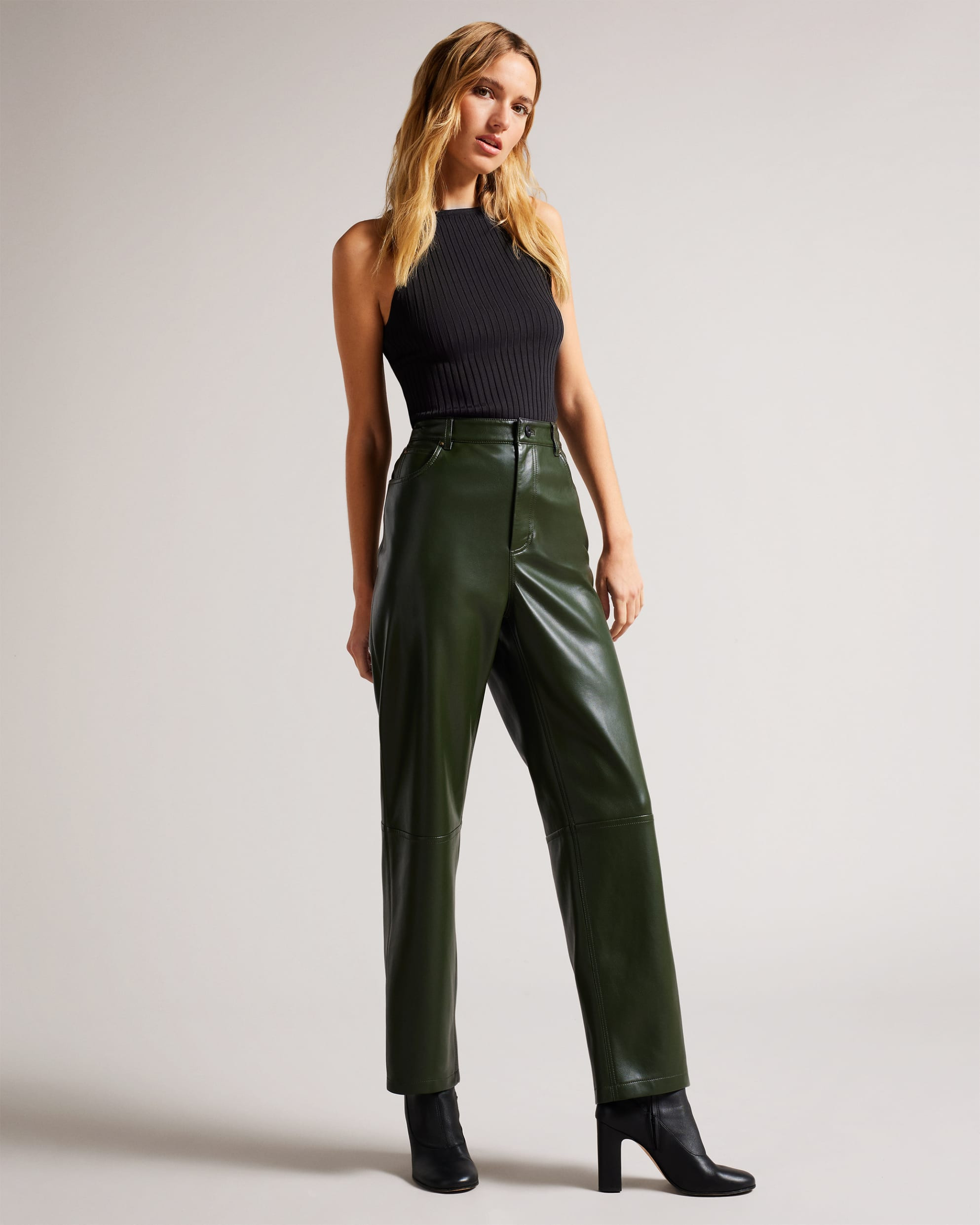 Plaider Straight Leg Faux Leather Trousers