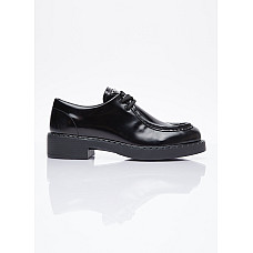 Prada Brushed Leather Lace-Up Shoes