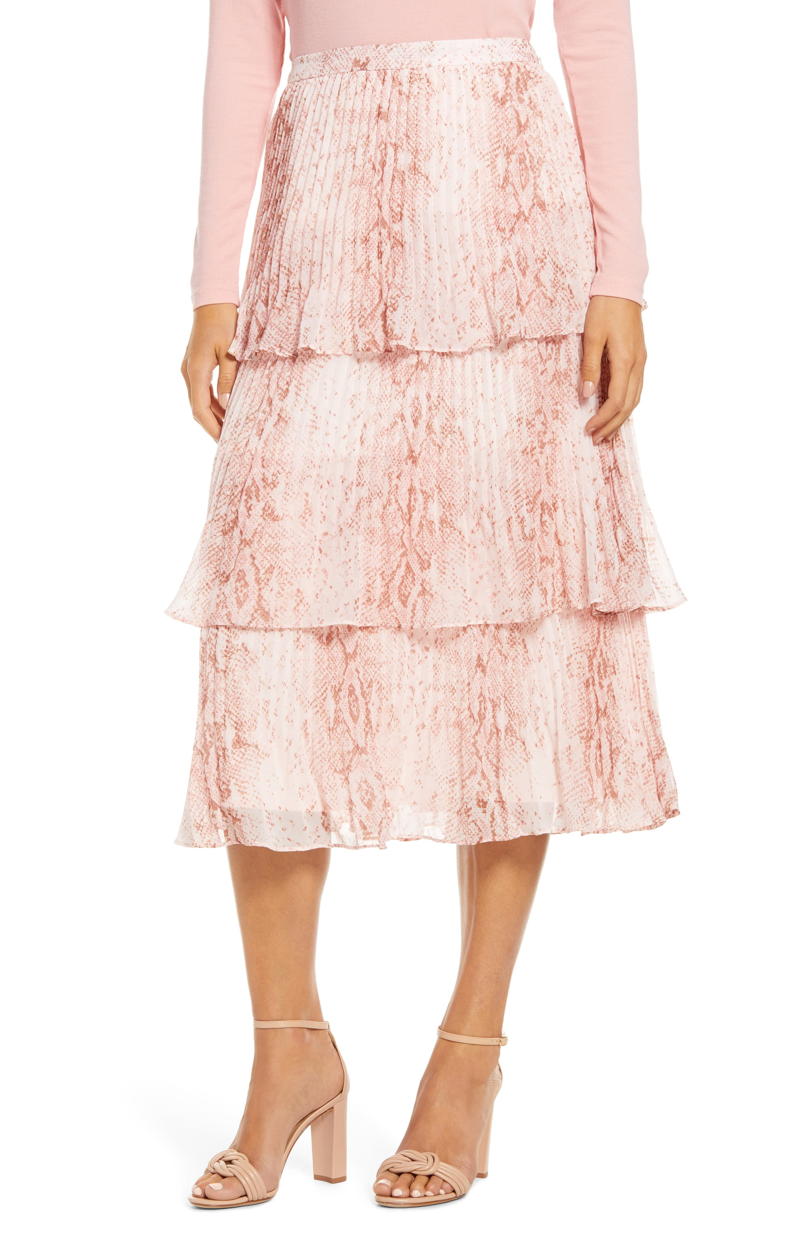 Rachel Parcell Tiered Pleated Skirt 