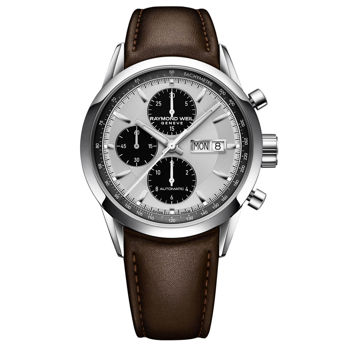 Raymond Weil Freelancer Silver Dial Chronograph Auto Watch, 42mm