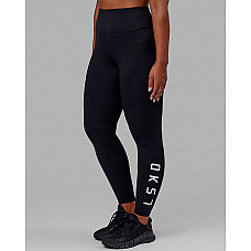 Rep Full Length Leggings - Black-White