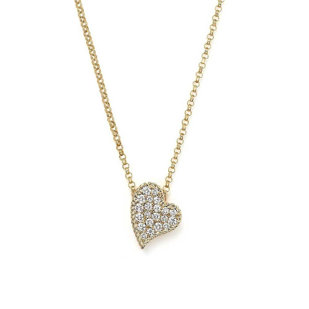 Roberto Coin Princess Diamond Heart Necklace 18K