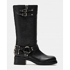 Astor Black Leather Boots 