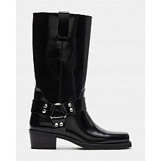 Rhoda Black Leather Boots 