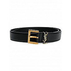 Saint Laurent  Ysl Plaque Buckle Belt 