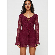 Sidonie Long Sleeve Mini Dress Red