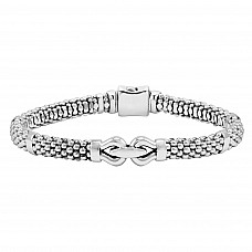 Silver Caviar Buckle Bracelet