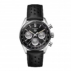 TAG Heuer Carrera Chronograph Watch Steel Case Black Dial