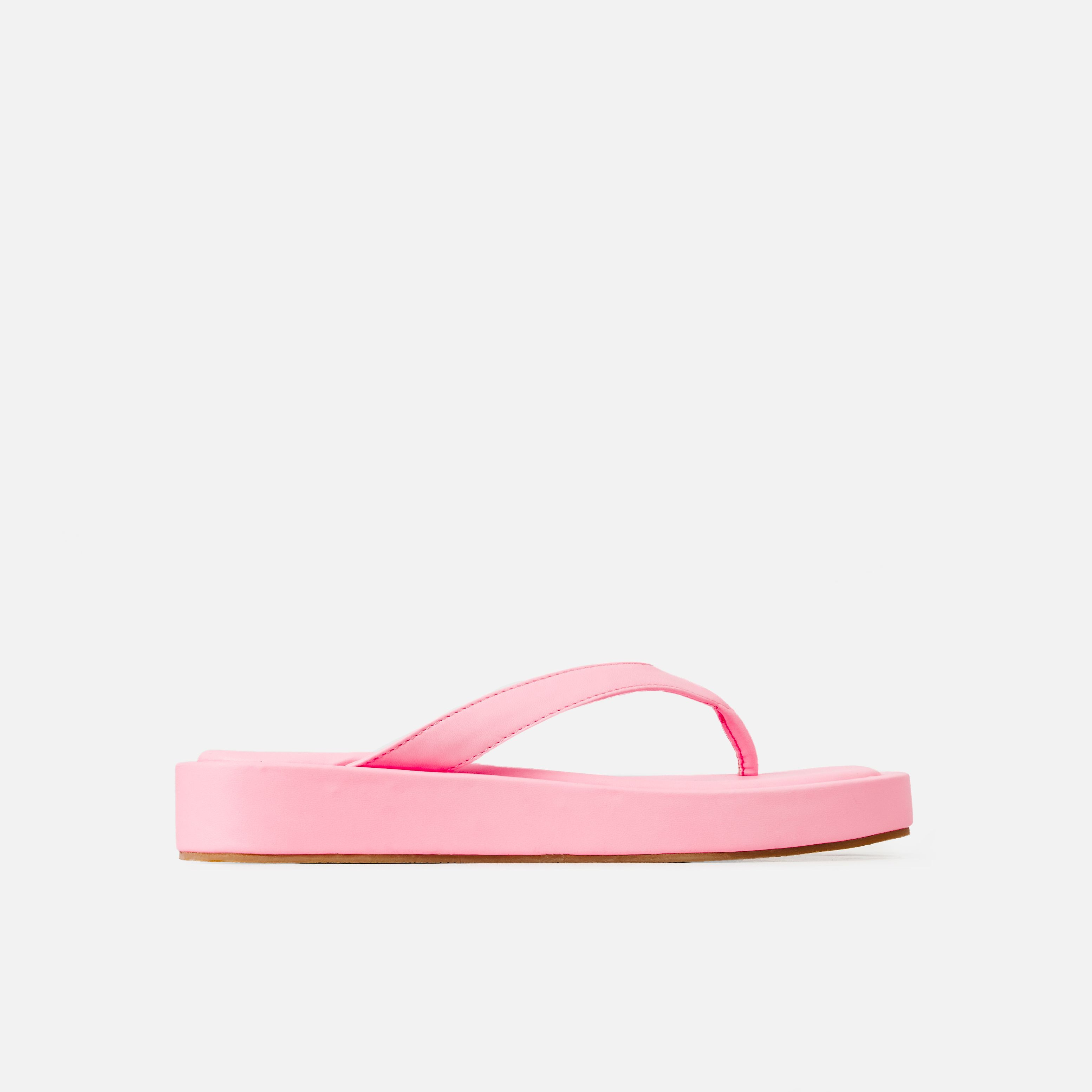 Taina Pink Toe Thong Flat Sandals 