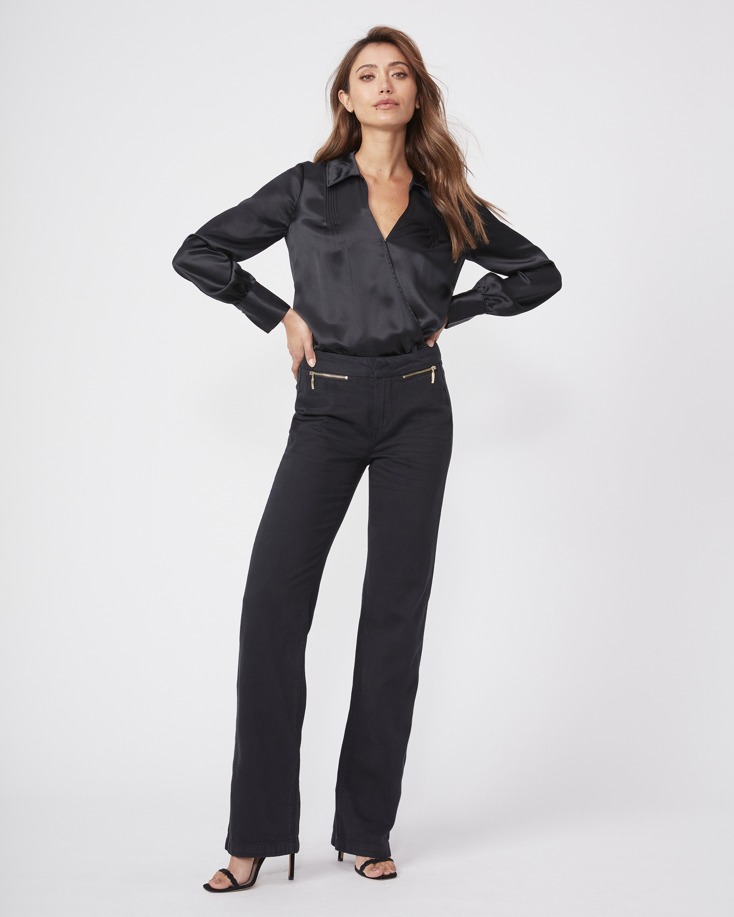The Nines Collection // Parisa Silk Bodysuit- Black