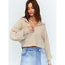 Tiara Cropped Sweater Beige 