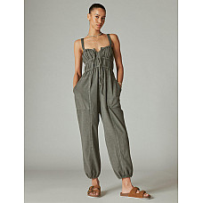 Tie Front Utility Jumpsuit