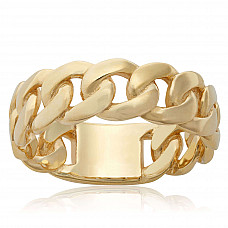 Toscano Cuban Curb Chain Link Ring 14K