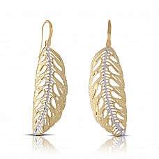 Toscano Leaf Motif Earrings 14K