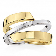 Toscano Two-Tone Bypass Ring 14K