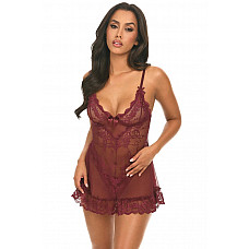 Valentine Sheer Babydoll Zinfandel