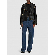 Versace Leather Plongé Biker Jacket