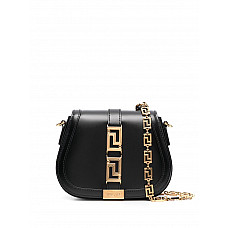 Versace Logo leather shoulder bag